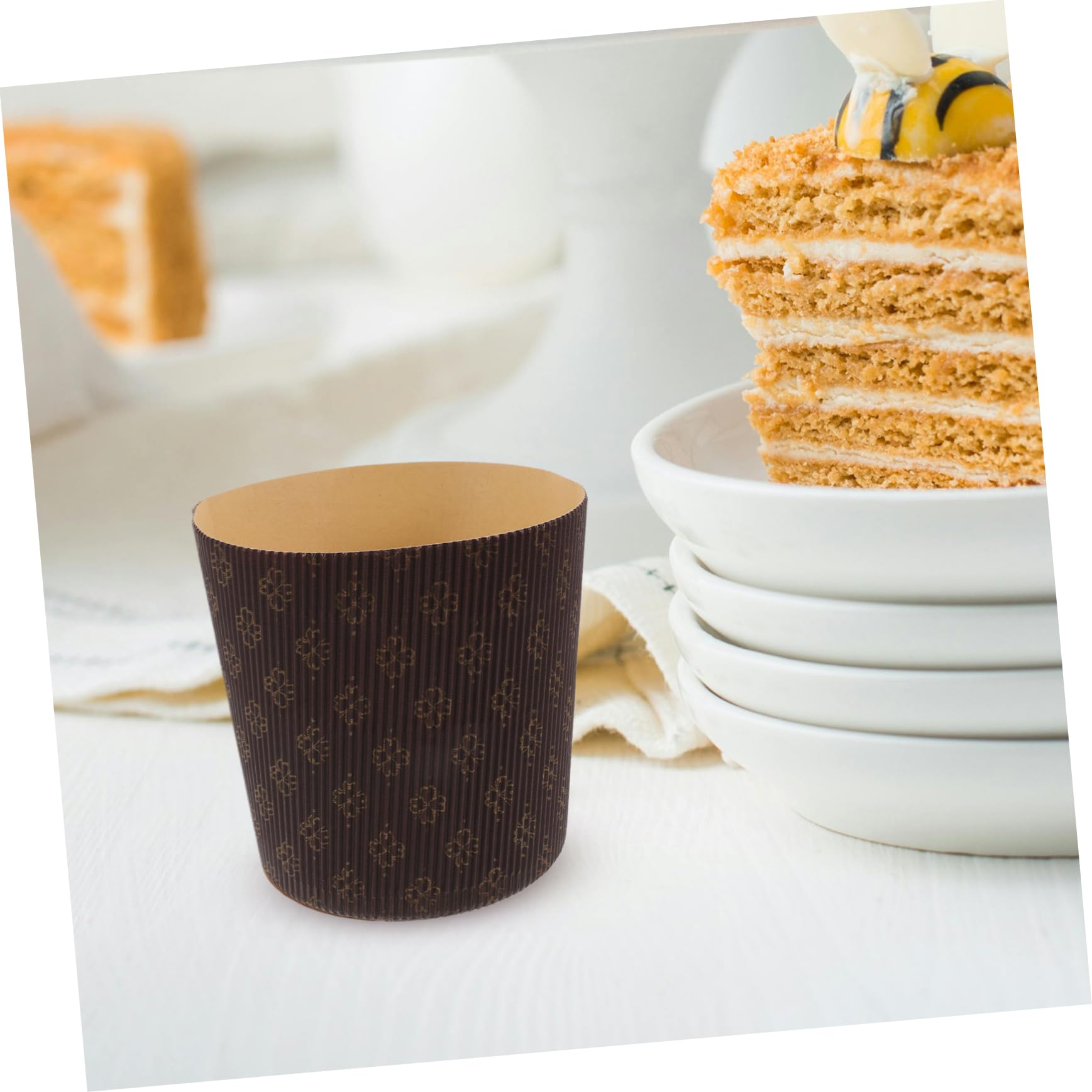 25piezas Papel Para Hornear Pasteles Panettone Moldes De Papel Resistentes Grasa y Agua Liners Italianos Para Cupcakes y Muffins Para Fiestas y Panadería Doméstica