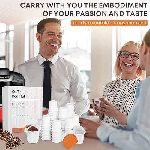 Miniatura 6 de TOVECARE, 45 unidades haz tus propias cápsulas de café K Cup, tazas K vacías desechables rellenables y kit de tapas de sellos de papel de aluminio