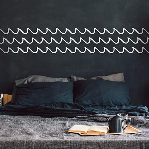 Juego de 3 calcomanías de vinilo para pared, ondas, 2 x 45 pulgadas cada una, temática moderna y fresca del océano, hogar, dormitorio, sala de