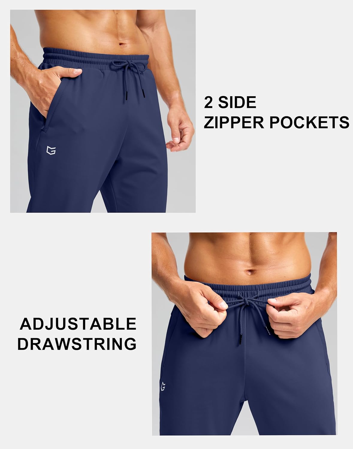 G Gradual Men's Fleece Joggers with Zipper Pockets Winter Warm Pants Water Resistant Athletic Workout Gym Sweatpants for Men - Image 7