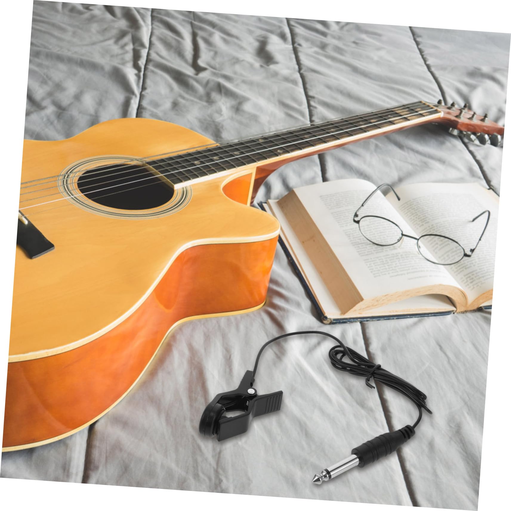 Toyvian Gitara O Zwiększonej Wydajności Z Przetwornikiem Clip-on Kompatybilna Z Wieloma Instrumentami Gałki Do Strojenia Mikrofonu Do Gitary Akustycznej Długość 03-1 M