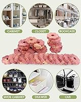 Vista 4 de Aryiten Bloques de cedro para almacenamiento de ropa, paquete de 32 anillos de cedro, tablones de cedro aromático para almacenamiento de ropa