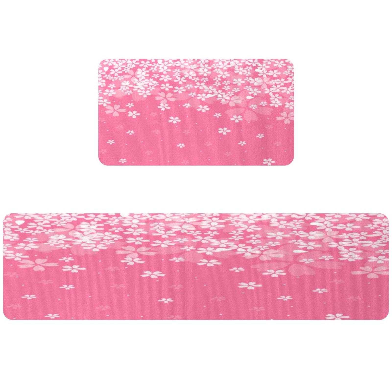 Tapetes de cocina con flores de cerezo lavables para pasillo y cuarto de lavado