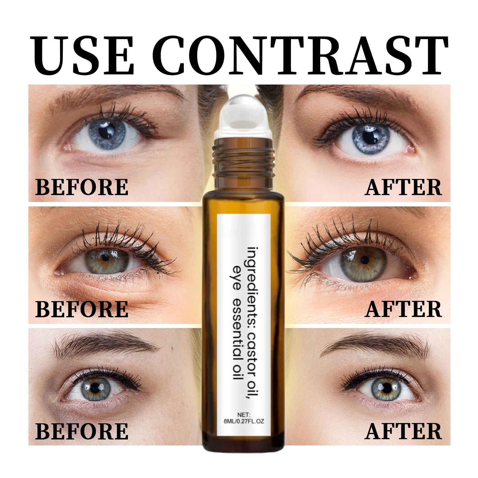 Rollerball Castor Oil,Eye Roller,Castor Oil and Frankincense Eye Roller,Eye Roller Serum,Under Eye Rollerball,Eye Strain Relief,Bags Under Eyes,Anti-Wrinkle and Reduce Fine Line - Image 2