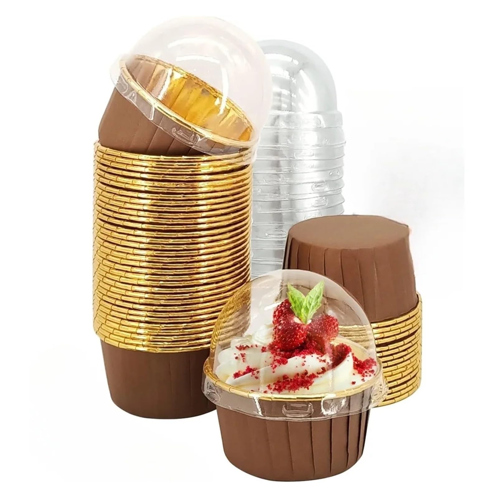 Gwyzax Boxes with Lids 200pcs Muffins Cup Paper Cupcake Wrappers Baking Cups Cases Muffin Boxes Cake Cup DIY Cake Party Tools Kitchen Baking Supplies