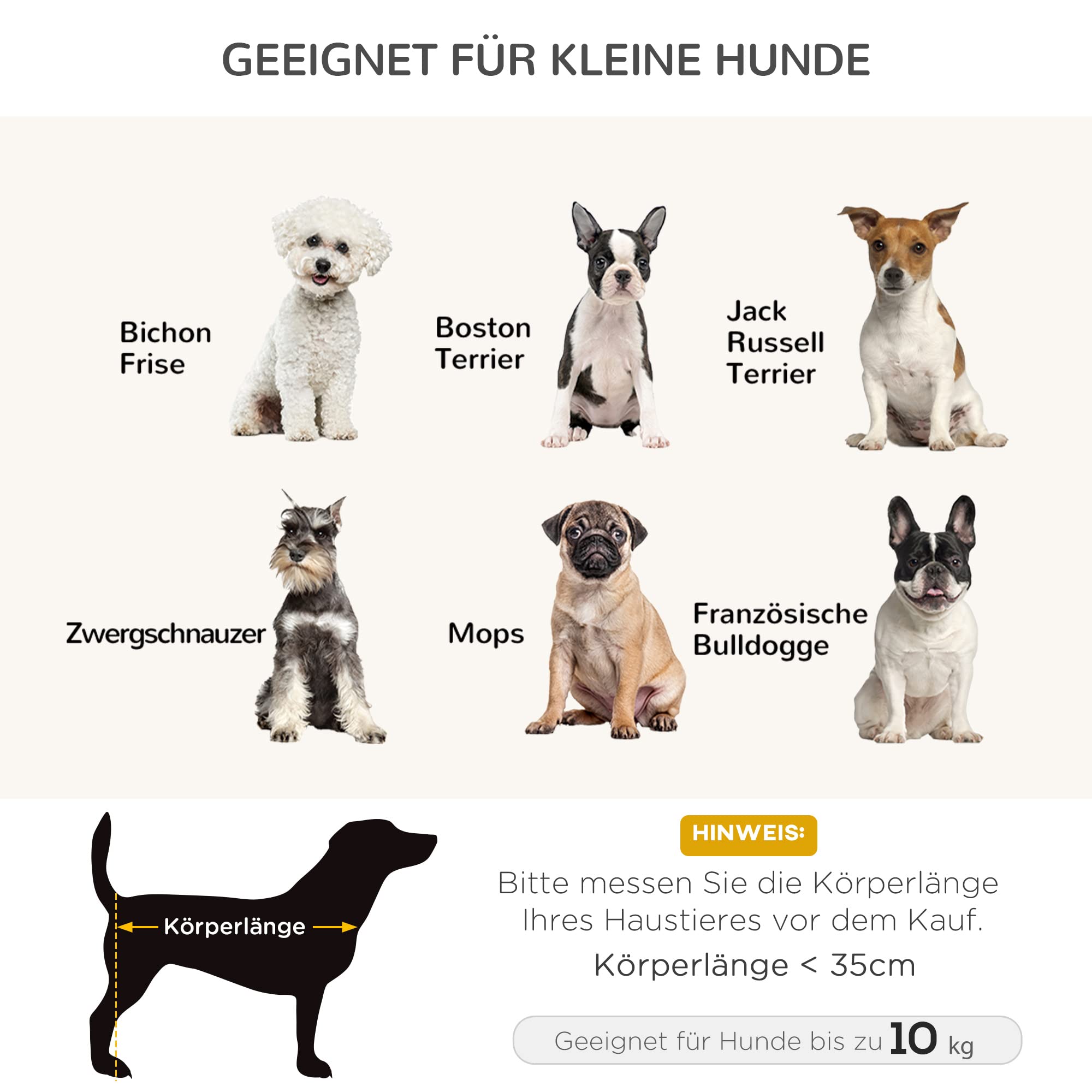 PawHut Hundesofa, Haustiersofa, Hundebett, Hundematte, Kunstleder, Kurzplüsch, Grau, 68 x 41 x 32 cm