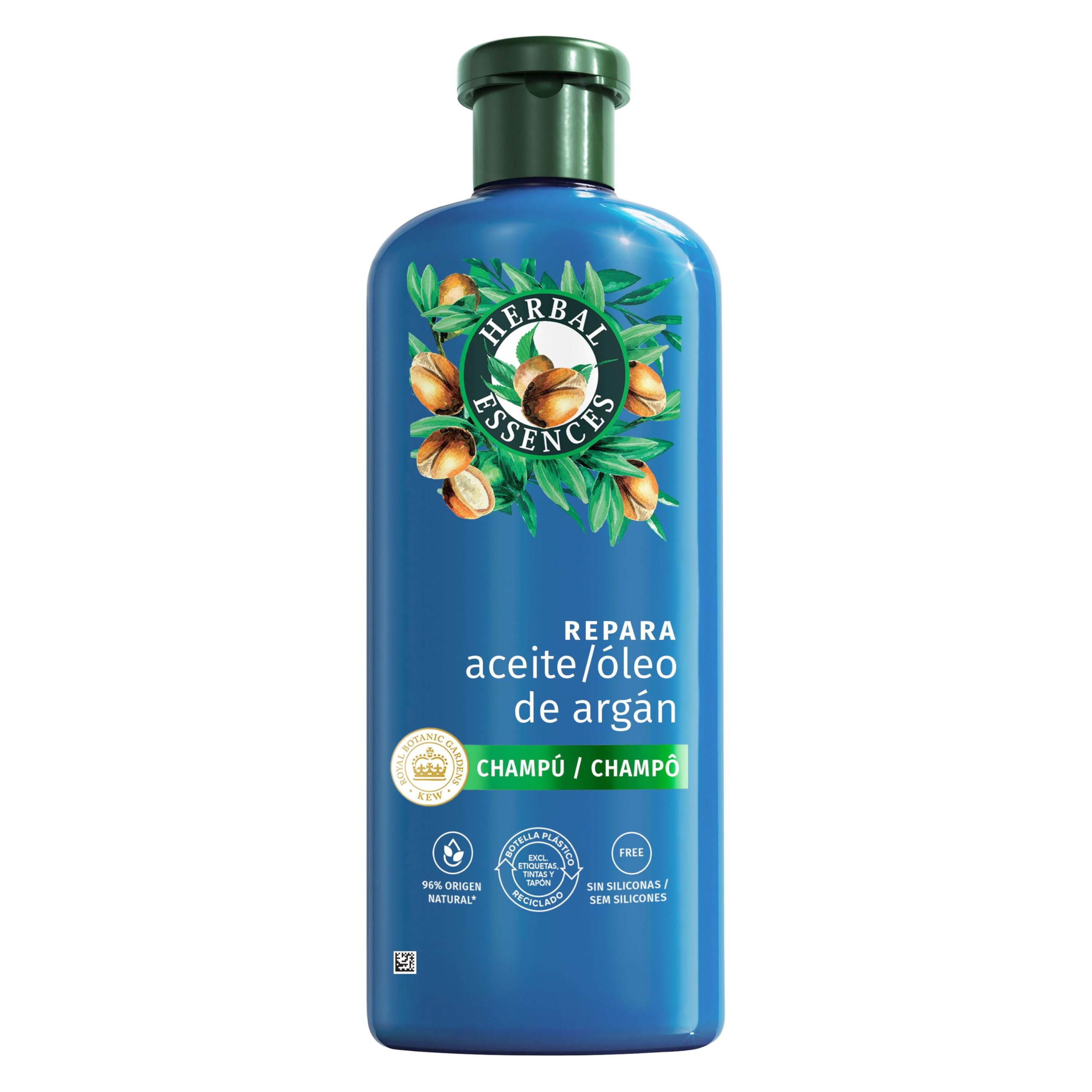 Herbal Essences Champú Reparador Aceite Argán, 350 ml Pelo Dañado, Hidratación Intensa, De Origen Natural*, Sin Siliconas *Ingredientes De La Fórmula