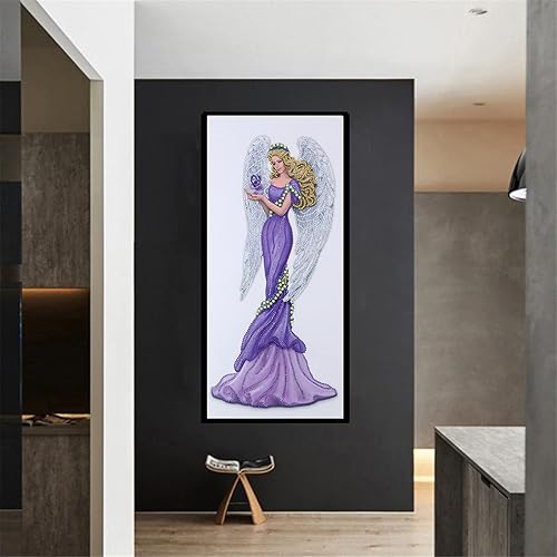 Miniatura 10 de LUSandy Kit de pintura de diamantes 5D para mujer, taladro parcial, con forma especial, diamantes de imitación de cristal, para decoración de pared