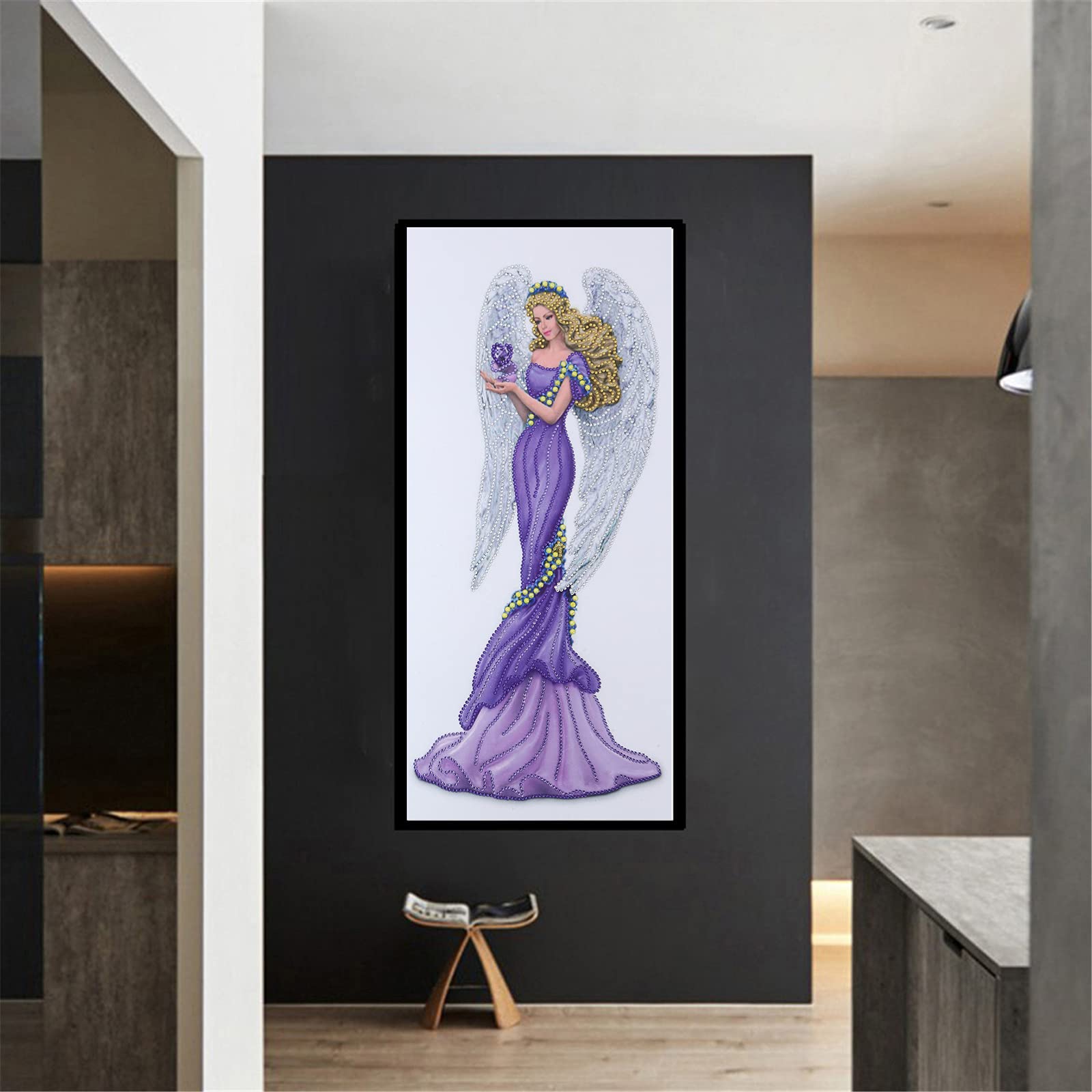LUSandy Kit fai da te per pittura con diamanti 5D blu mandala