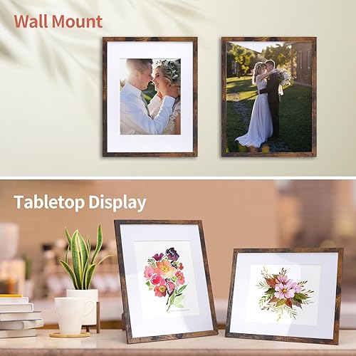 Miniatura 6 de Portarretratos de 8.5 x 11 pulgadas, color marrón, paquete de 15 unidades, certificado de 8.5 x 11 pulgadas con paspartú o imagen de 11 x 14