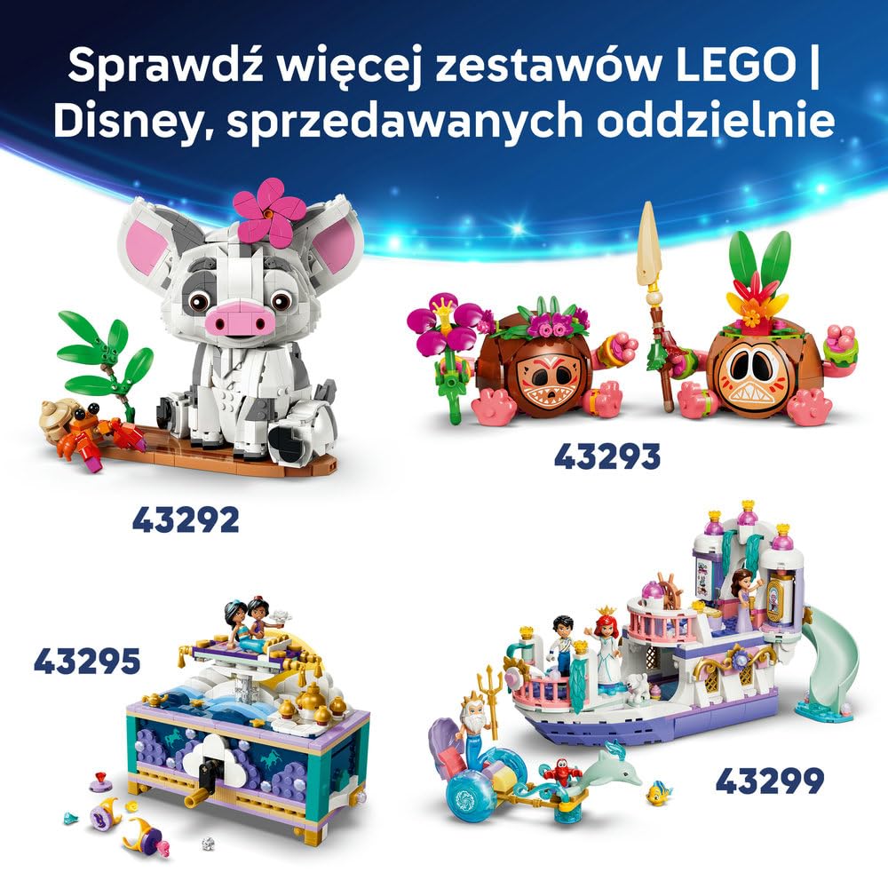 LEGO ǀ Disney Stitch i Strupka 43296 | Kolekcjonerskie figurki Disneya, zabawka dla 9-latki, prezent dla dziewczynki i chłopca, klocki dla dzieci, 713 elementów