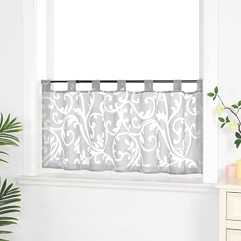 Joy choice Elisabeth Voile Cafe Style Loop Curtain Short Curtain
