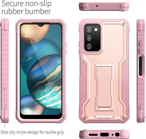 Miniatura 4 de ExoGuard Funda para Samsung Galaxy A03S 5G, funda de goma resistente a prueba de golpes con protector de pantalla para teléfono Samsung A03S 5G,