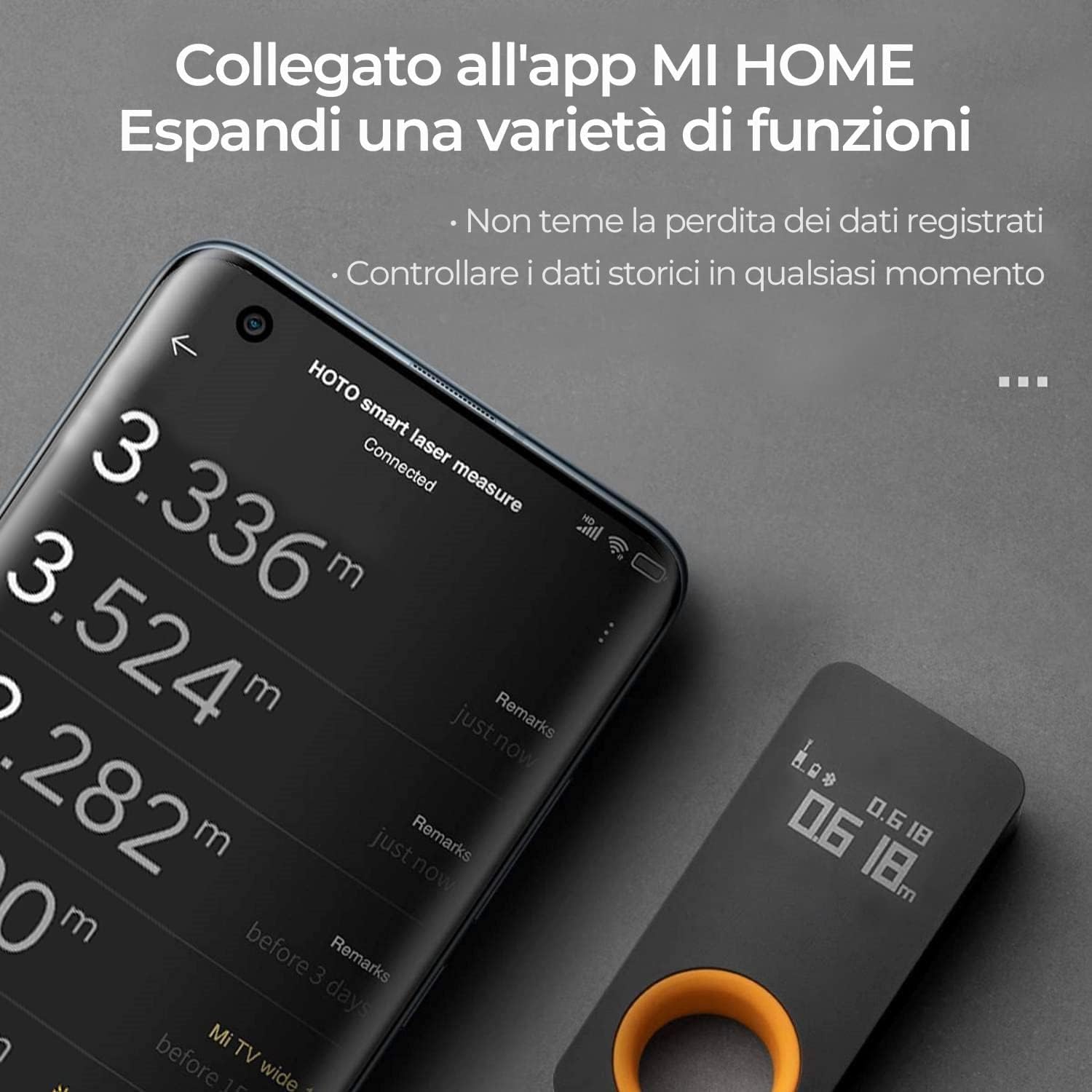 HOTO 40 Pezzi Cassetta Attrezzi Completa e Metro Laser con 30m,