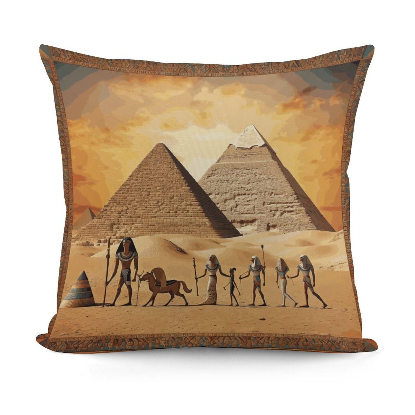 VstaDank Ancient Egypt Throw Pillow Covers 18x18 Inch Soft Couch Home Decor Cushion Cover Comfortable Plush Square Cushion Case Farmhouse Decorative Pillowcase for Living Couch