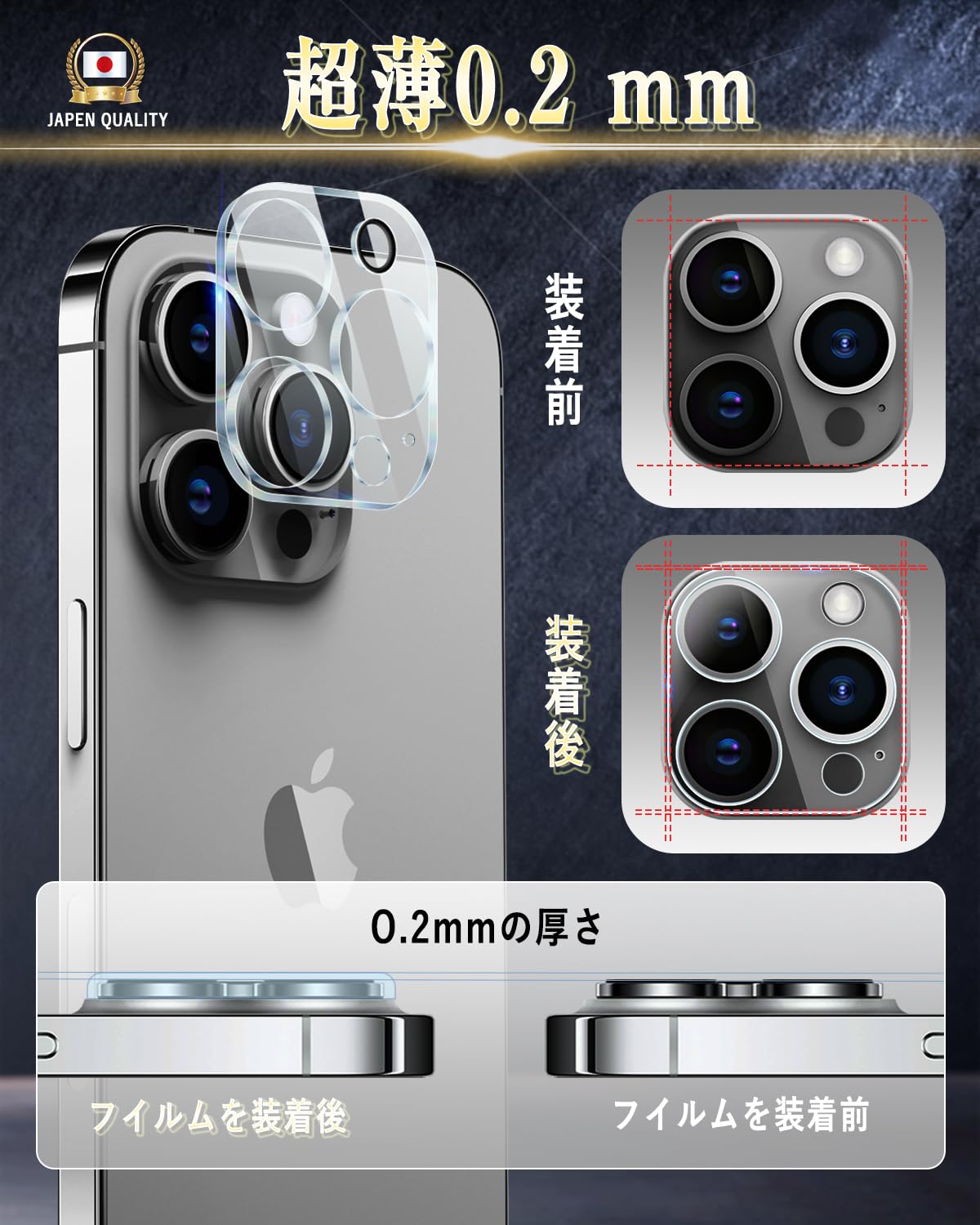 Amazon | 【2枚入り】iPhone 15 Pro カメラフィルム iPhone 15 Pro Max 
