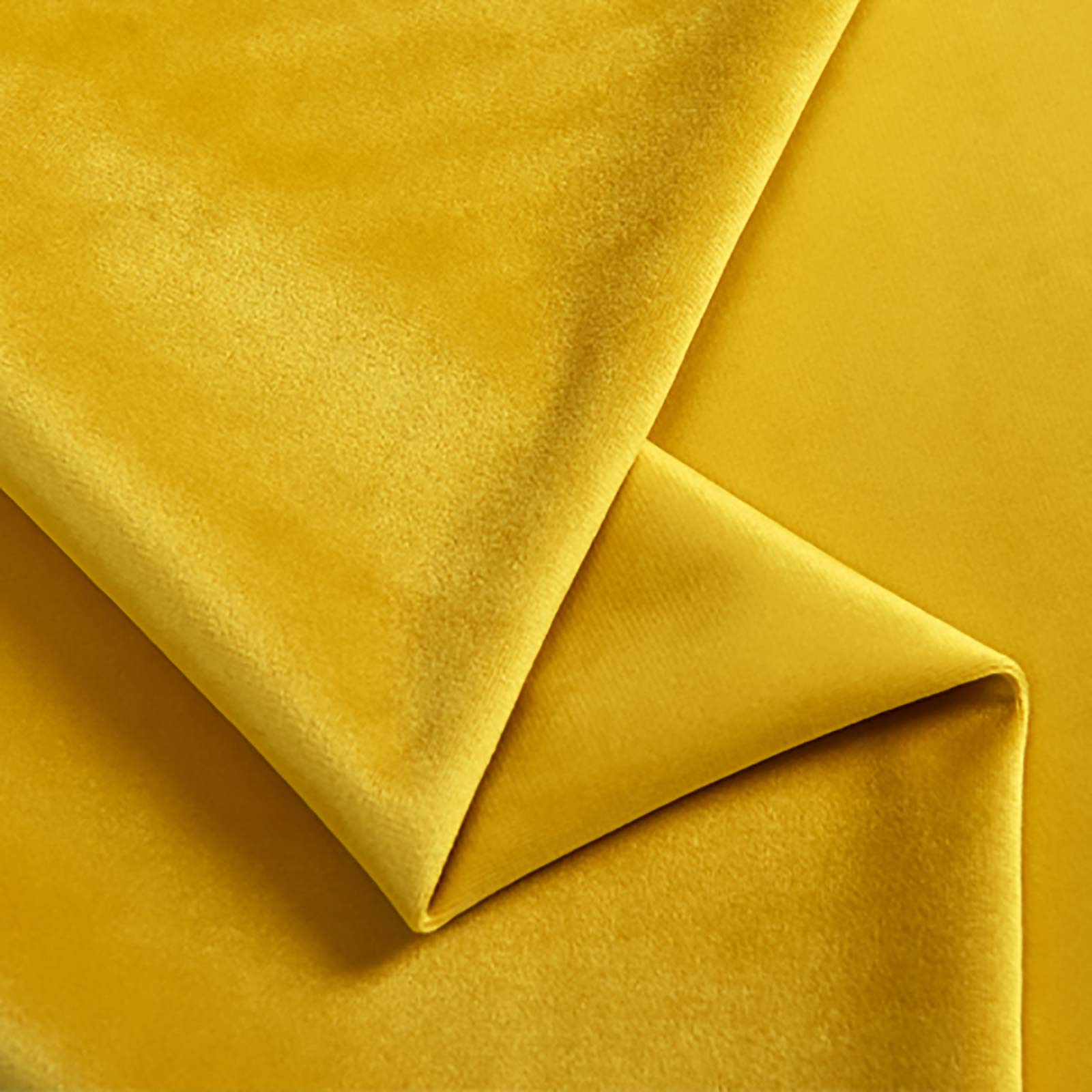 Soft Velvet Fabric Upholstery Dressmaking Curtain Blind Cushion Craft Velour Material 150 Cm Wide Sold by The Meter(Color:Yellow)