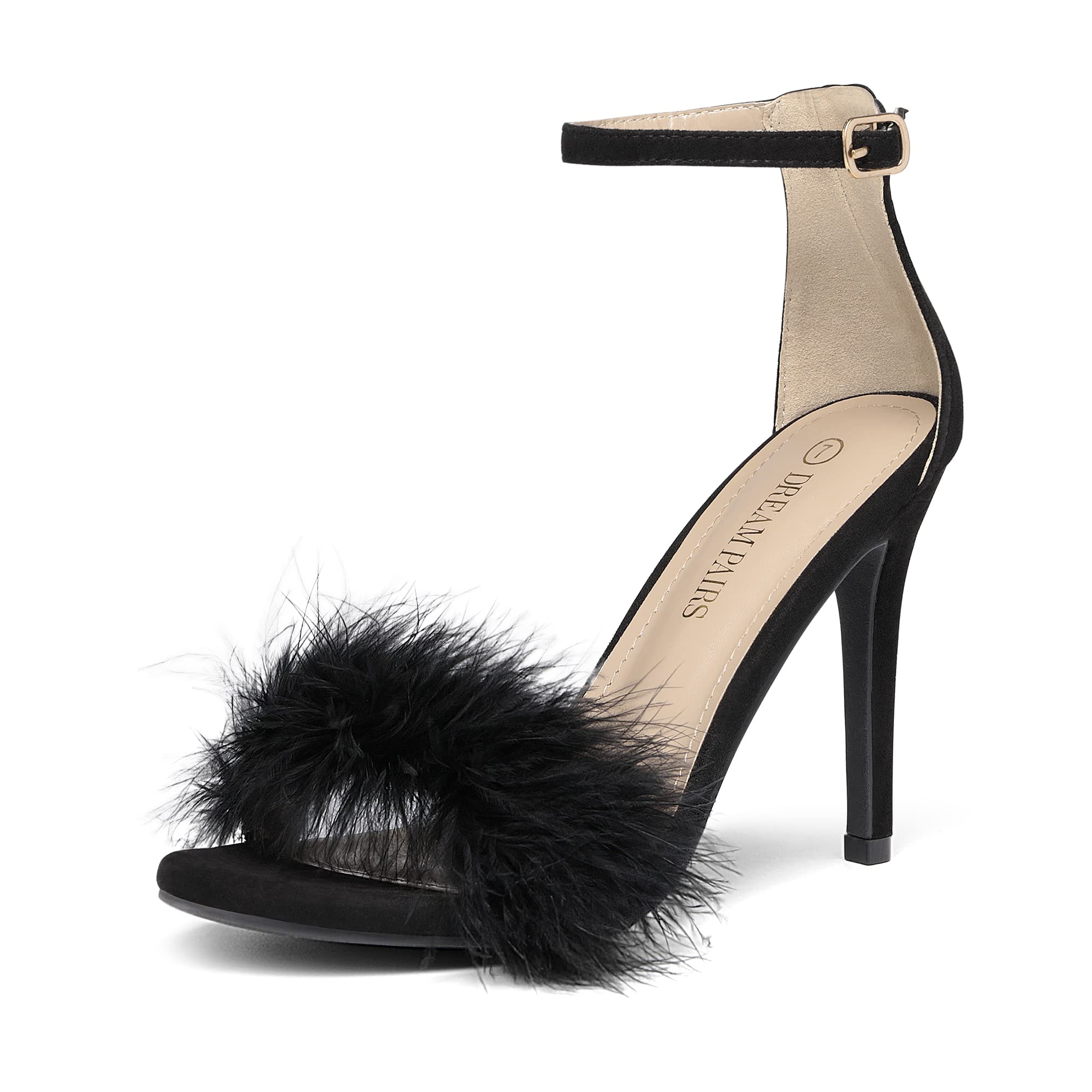 DREAM PAIRS Women's Open Toe High Heels Stiletto Heeled Sandals Sexy Dressy Shoes,Size 9,Black,SDHS2249W