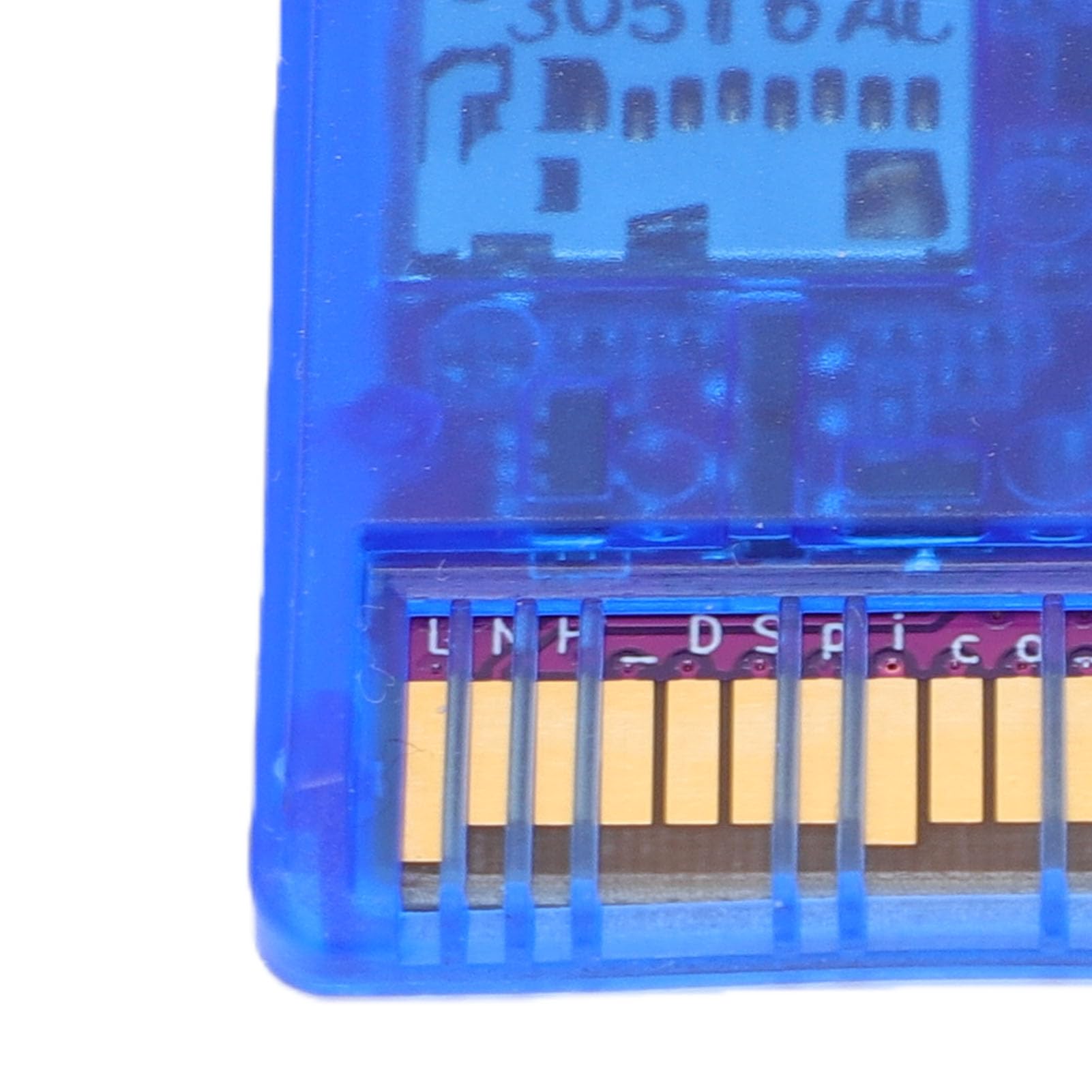 Vikye Czytnik Kart do Gier Wydajny, Podwójny Zasilacz Czytnik Kart Flash do Konsol DS Szybkie ładowanie Gier 6 MB/s dla Homebrew i Obsługa Kopii Zapasowych dla MCU RP2040 (Przezroczysty niebieski)
