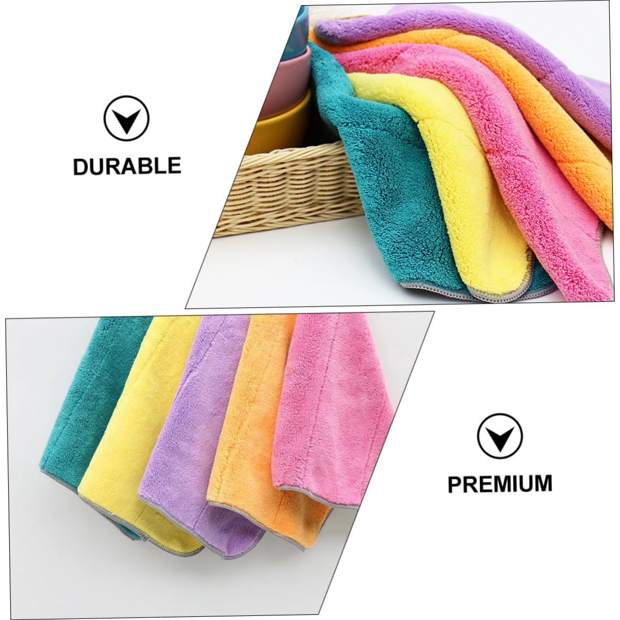 SHERCHPRY 2 Series Paquete De Paños De Cocina De Microfibra Doble Cara Absorbentes Y No Grasos Toallas De Limpieza para Platos Y Utensilios Colores para Cocinas Y Cristalería 5 Piezas X 2