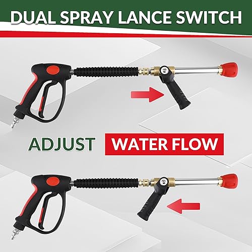 Miniatura 3 de RIDGE WASHER Pistola de lavado a presión de 5000 PSI, boquilla de largo alcance y boquilla giratoria de punta de disparo, pistola de lavado