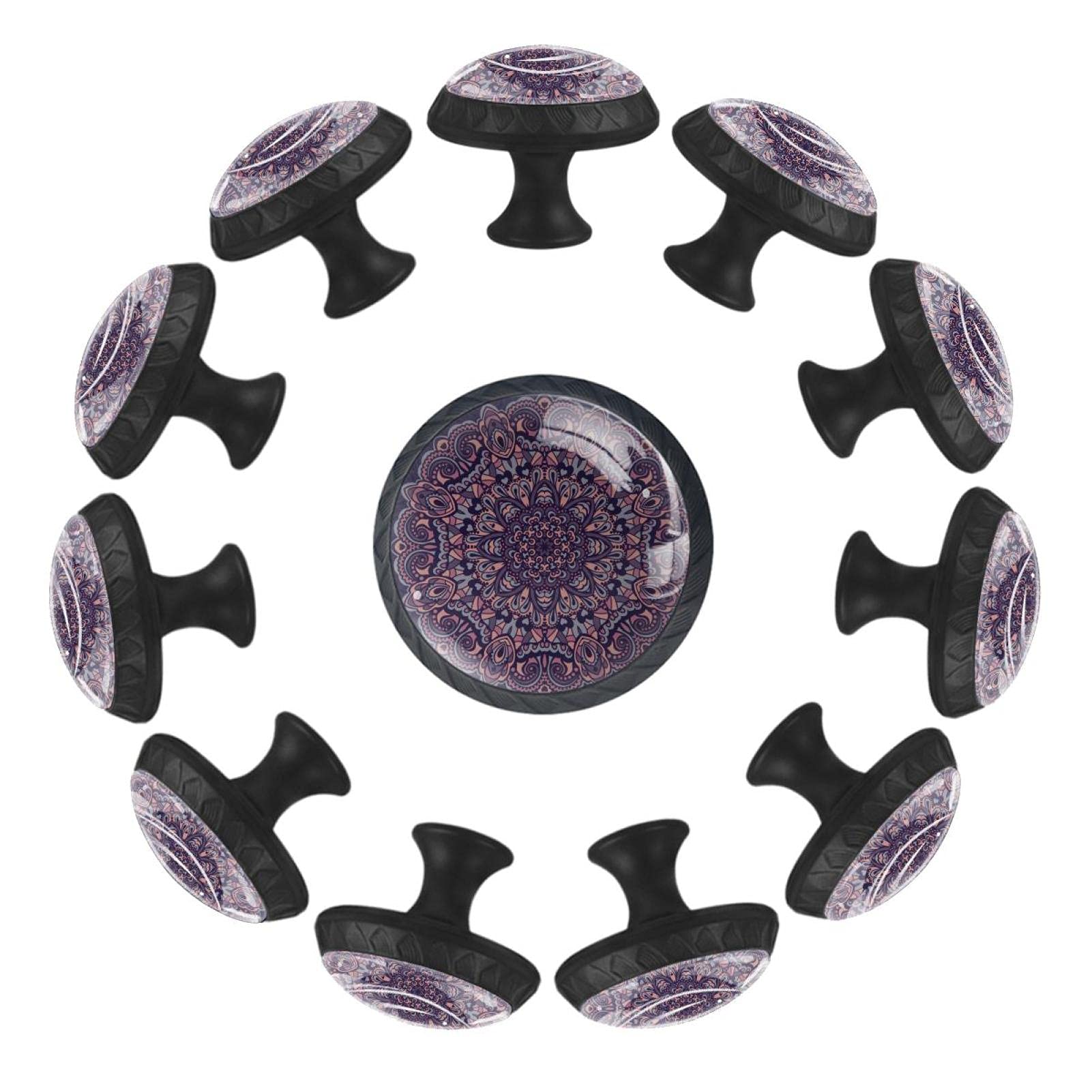 Boutons de tiroir pour relooker une commode ancienne lot de 12 poignées mandala vintage 35 mm