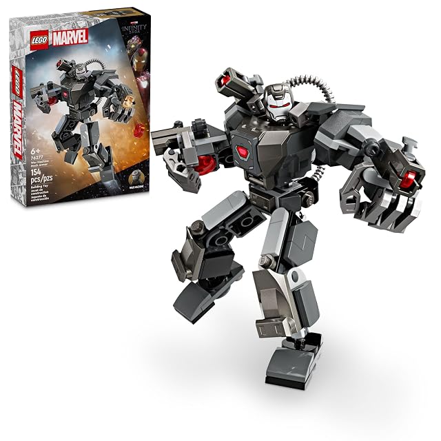 LEGO Marvel War Machine Mech Armor Buildable Marvel Action Figure Toy for Kids with 3 Stud Shooters Legendary