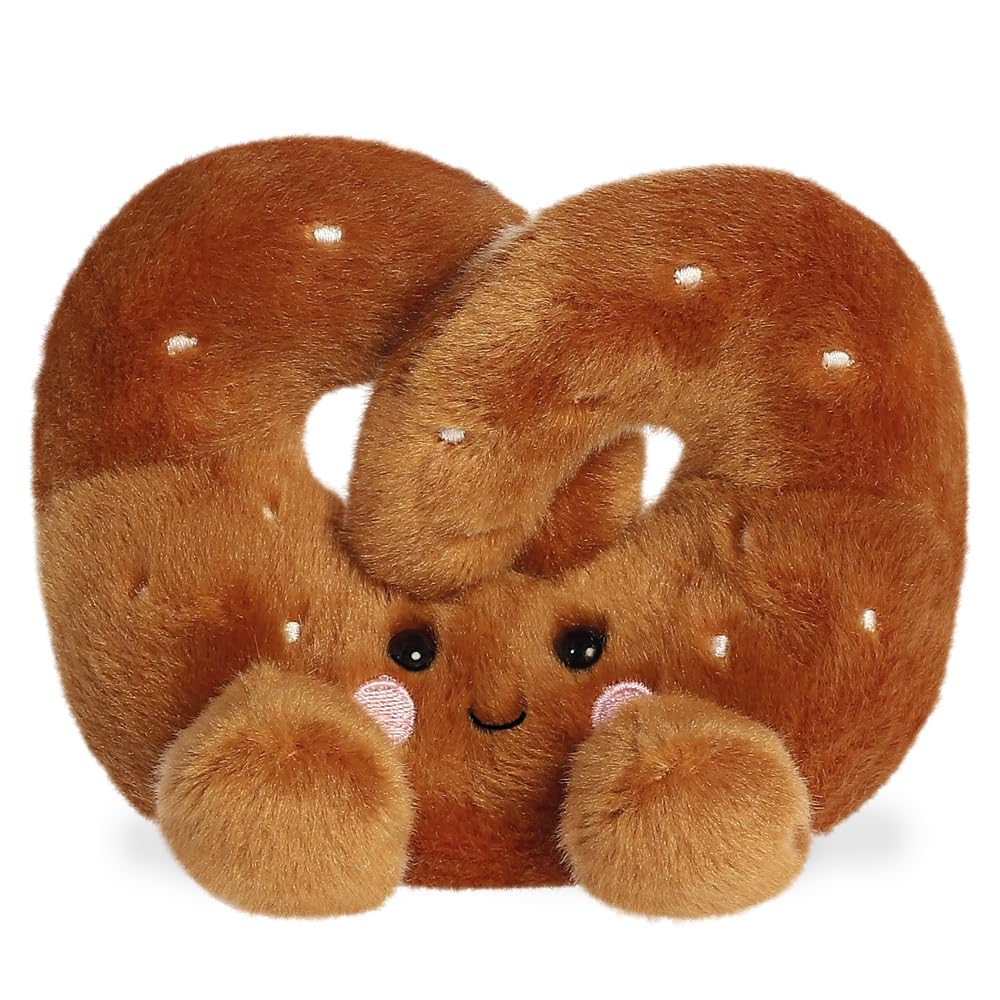AURORA - 33885 - Palm Pals Twist Pretzel 13cm Soft Toy - Fun Collectable Plush for Kids and Adult Collectors - Perfect for Birthdays, Gifts or Any occasion - Brown.
