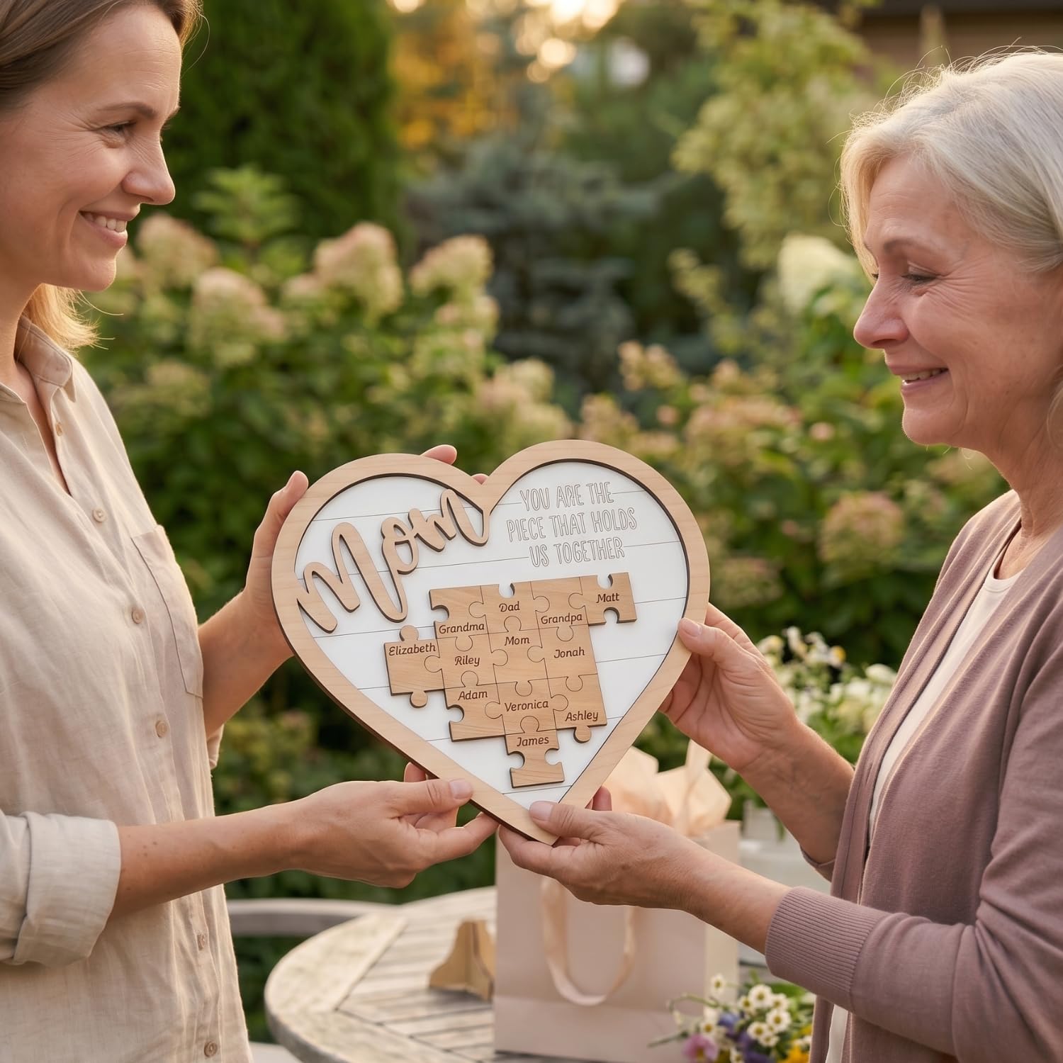 Amazon.com: Personalized Mom Puzzle Piece Heart Plaque, Custom