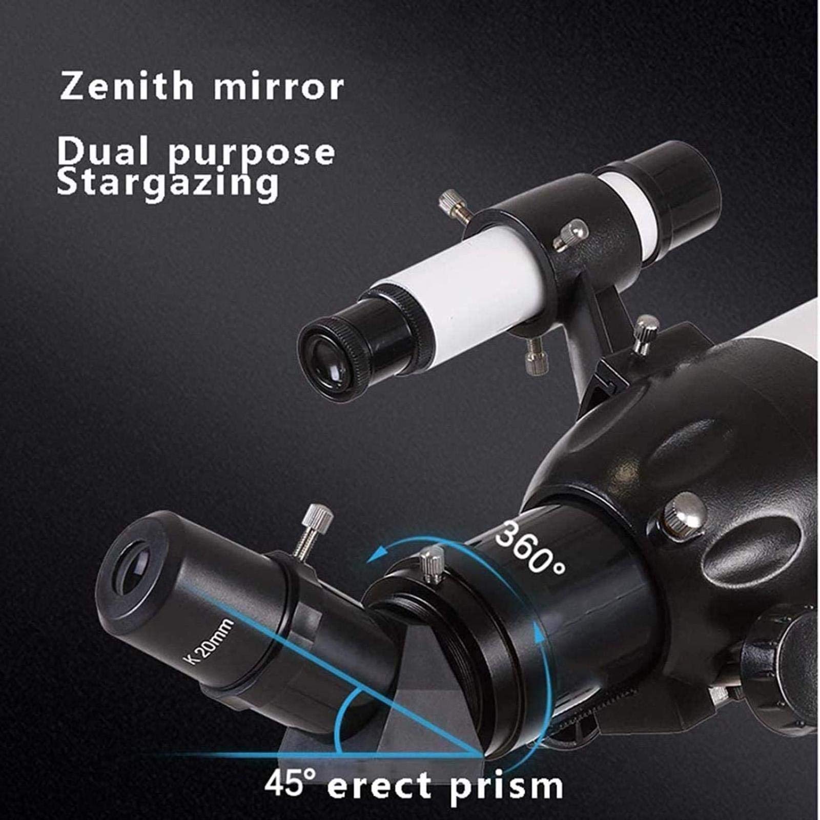 Télescope astronomique réfracteur à Monture AZ Ultra HD, Ouverture de 80 mm, 400 mm, pour débutants - Télescope de Voyage, pour intérieur/extérieur