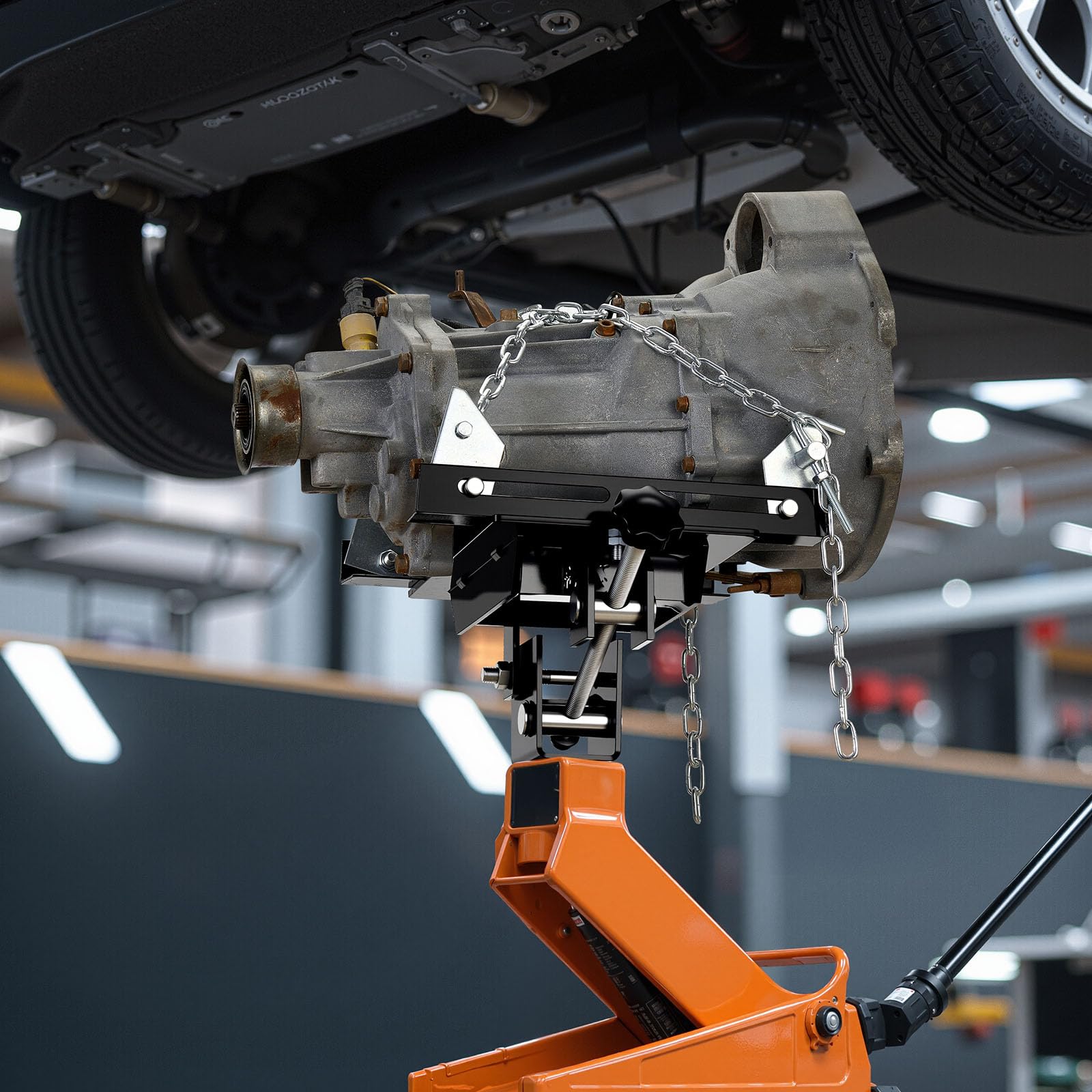 VEVOR Adaptateur de Vérin de Fosse Capacité de Charge 500 kg, Tête de Levage pour Cric de Transmission en Acier Robuste, avec Tige de Selle Amovible de 30 mm, pour Garage et Atelier de Réparation