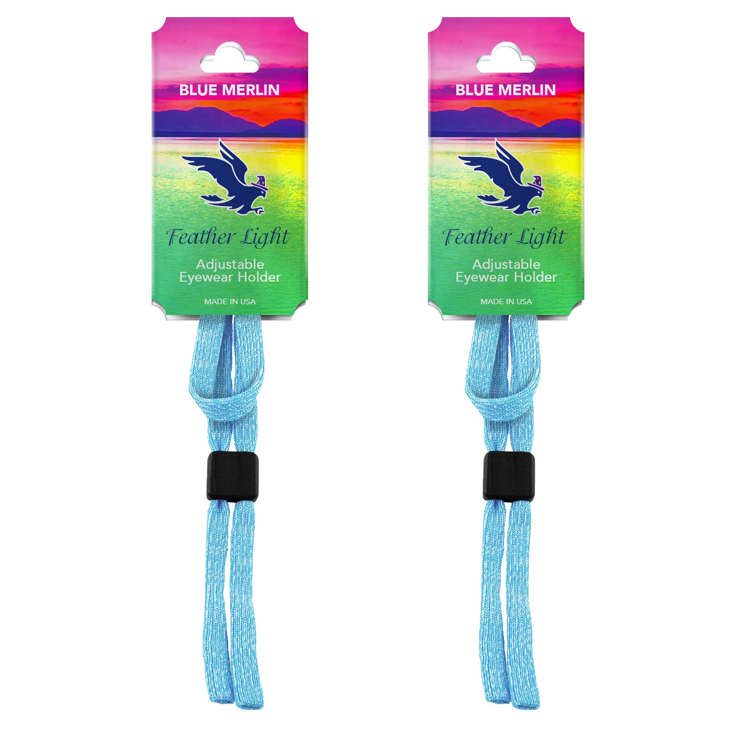 Blue Merlin Universal Fit Sunglass Strap | Adjustable Eyeglasses and Sunglasses Eyewear Retainer | Proudly USA Made | Comfortable, Waterproof, Durable | Made in The USA