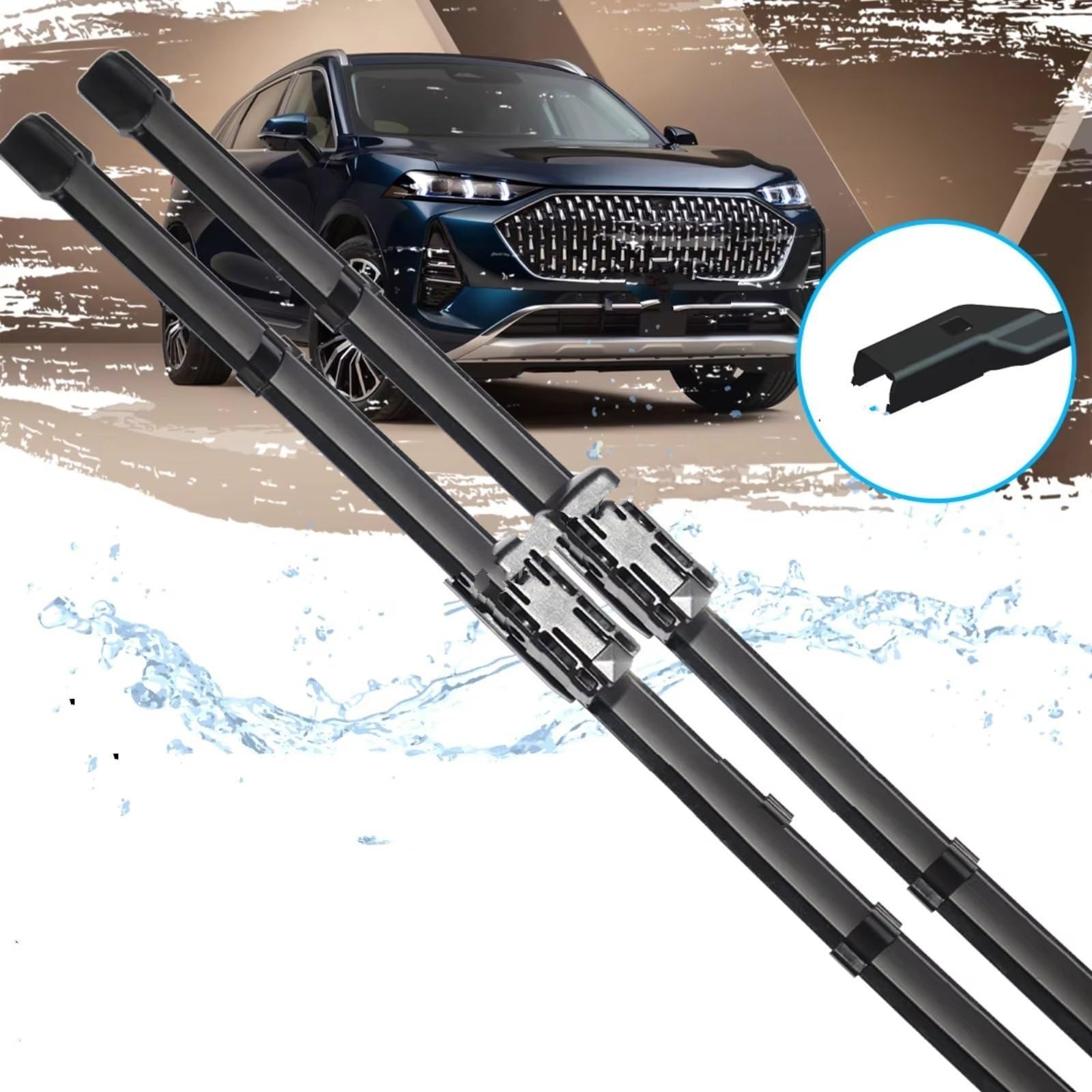 Kit Tergicristallo Compatibile Con Wey Per Mocha Coffee 01 Per GWM Per Wey 05 2022 2023 2024 Spazzole Anteriori Parabrezza Gomma Finestre Lavavetri Auto Accessorio Tergicristalli(RHD)