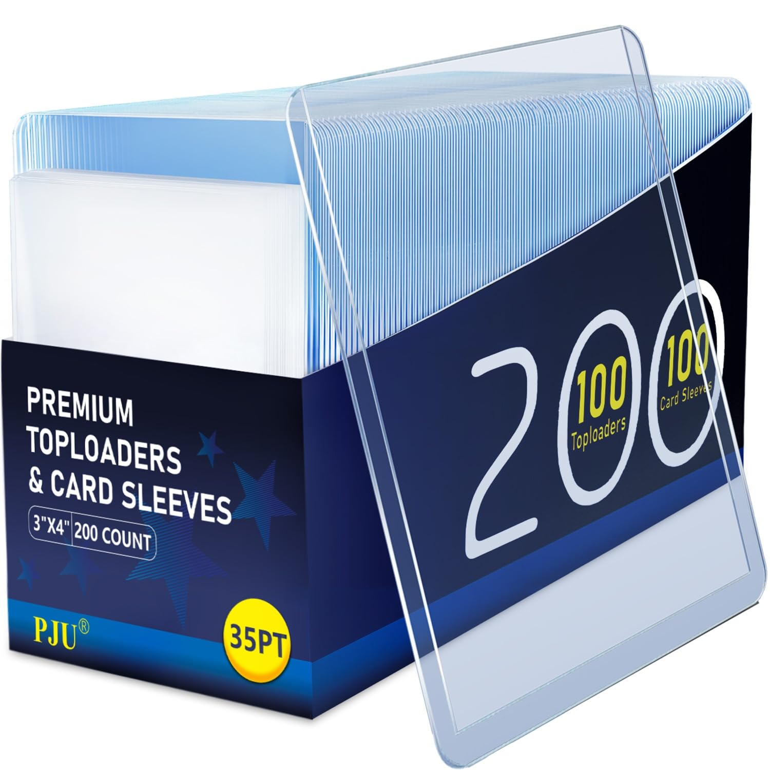 200 Card Sleeves Top Loaders for Cards, Premium Toploaders, 3"x4" Baseball Card Protectors Hard Plastic, Hard Cards Sleeve, Sports Trading Holder (100 Toploaders + 100 Penny Sleeves)200 Card Sleeves Top Loaders for Cards, Premiu…