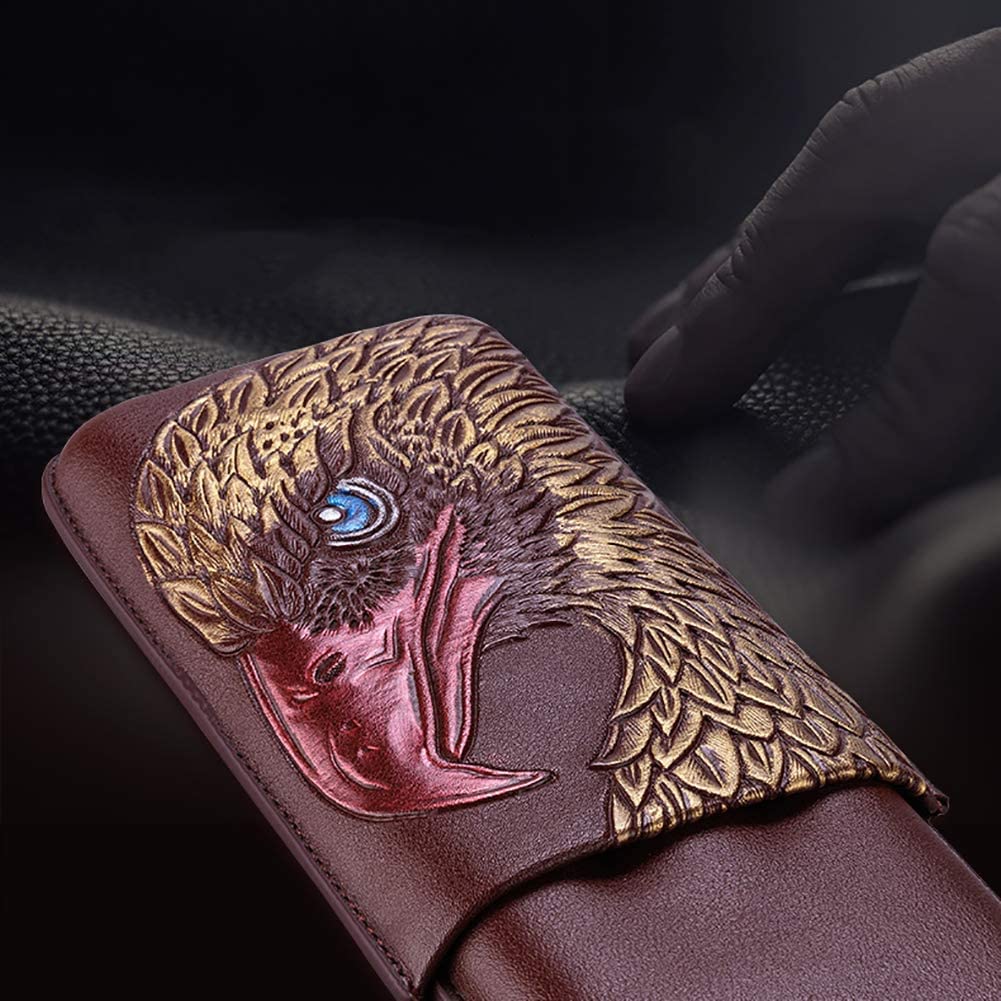 Humidor scatola Custodia per sigari esterna in pelle PU, Humidor da viaggio portatile per sigari, Humidor per 3 sigari, Mantieni i sigari freschi Custodia per sigari Regalo per Hus Personalizzato