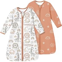 Yoofoss Baby Sleep Sack 6-9 Months 100% Organic Cotton Long Sleeve Wearable Blanket Baby 2-Way Zipper 0.5 Tog Newborn Sleeping Sack, Lightweight