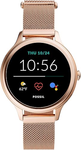Fossil Womens Gen 5E 42mm Stainless Steel Touchscreen Smartwatch with Alexa Speaker Heart Rate Activity Tracking and Smartphone Notifications