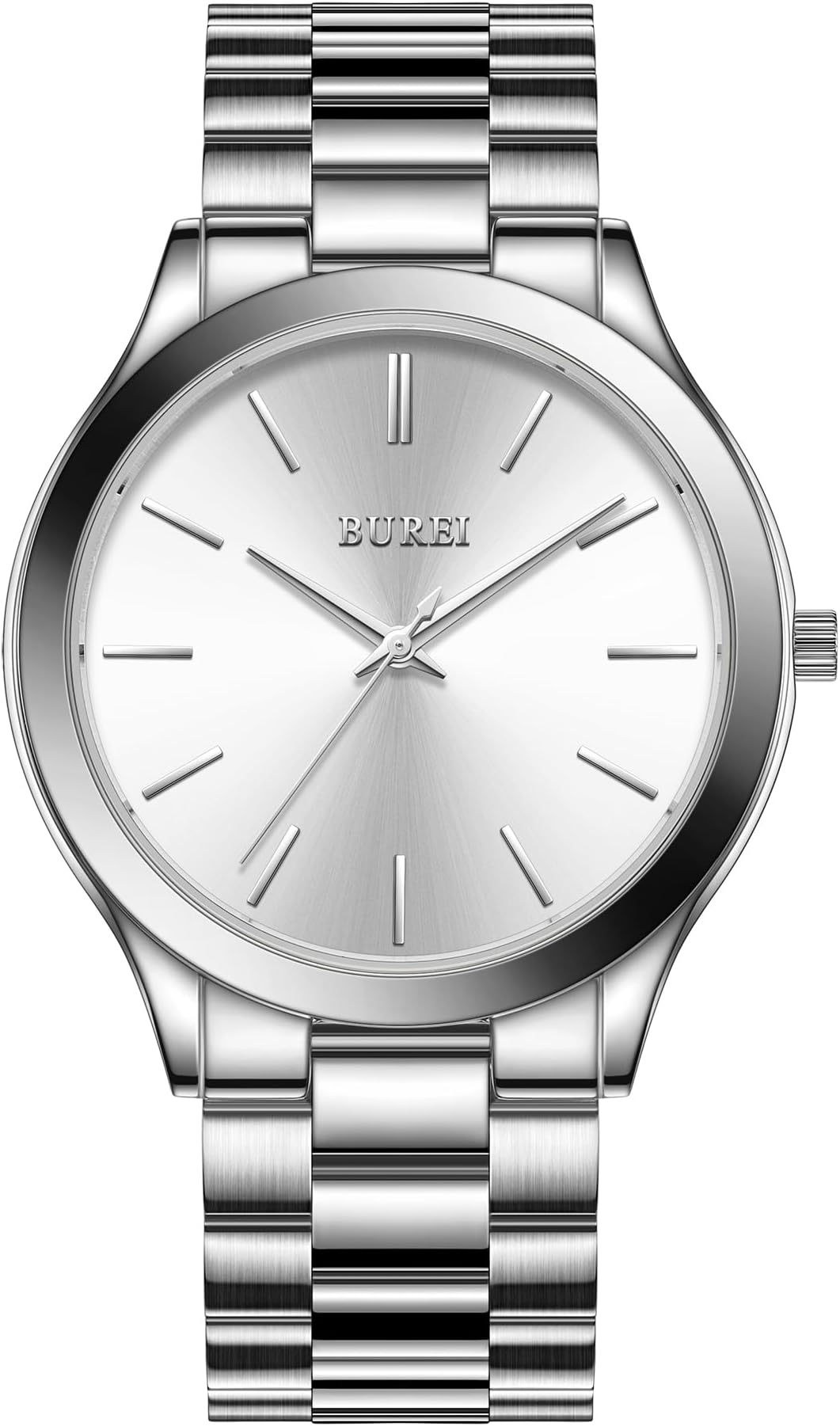 BUREI Fashion Minimalist Business Men's Wrist Watches Stainless Steel Waterproof Quartz Watch for Man