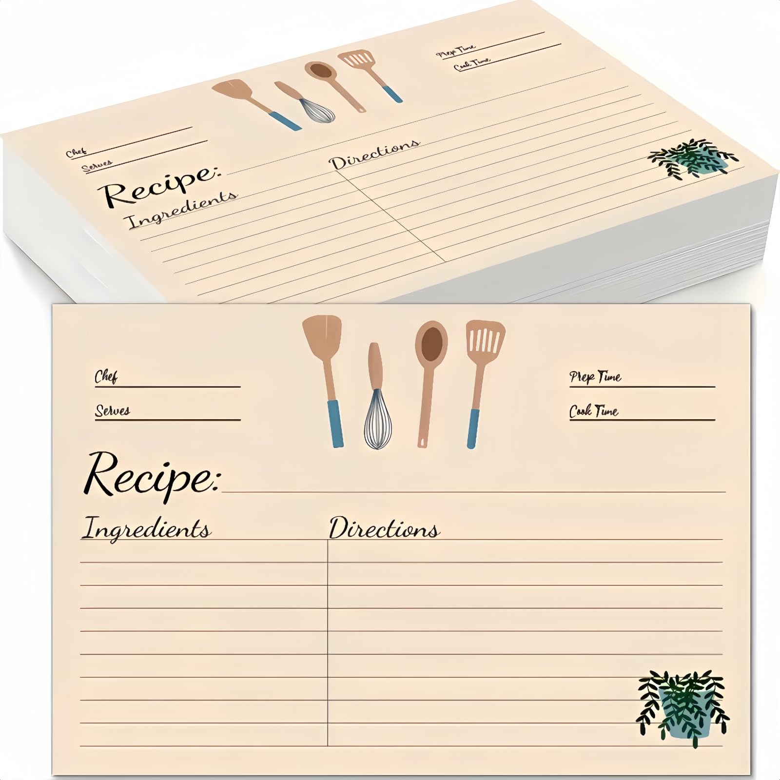 YOJO Recipe Cards,50 Count Recipe Cards 4x6,Double Sided Cardstock for Bridal Shower,Wedding,Housewarming Gift