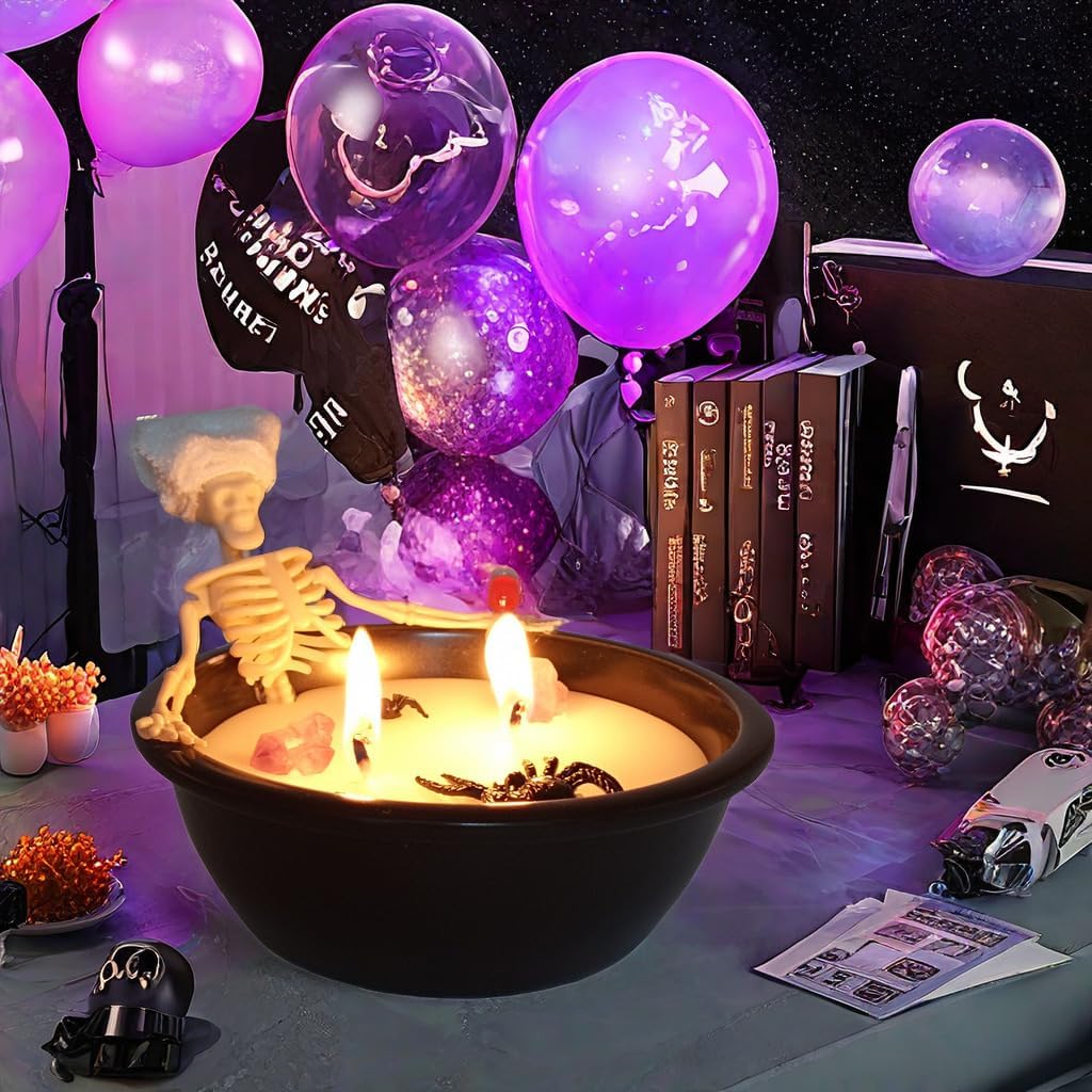 Halloween Skeleton Candle,Halloween Decorations, Decorative Skull Decor, Cute Skeleton Candle,Halloween Decor Candles,Horror Decor Halloween Birthday Bedroom Table Decorations (Skeleton Candle)