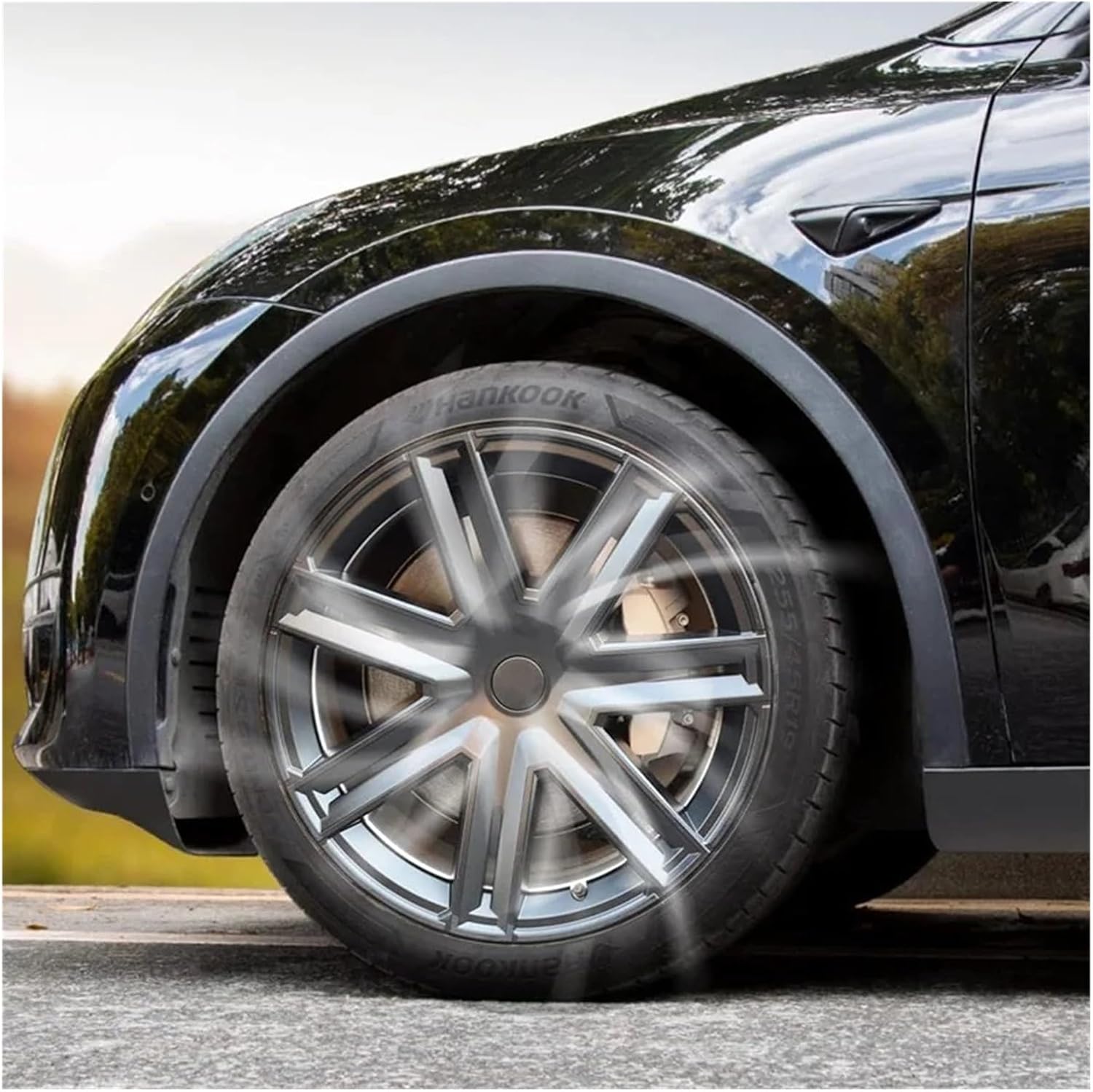 【入荷極小！新作】4PCS ハブキャップ交換用 テスラ モデル Y ホイールキャップ 19インチ 自動車ハブキャップ フルリムカバーアクセサリー 20