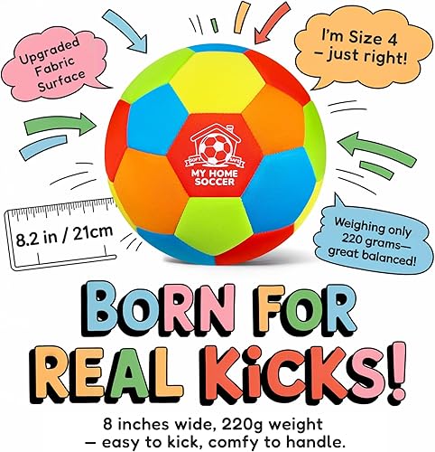 Miniatura 3 de Balón de fútbol suave para interiores, tamaño 4, creado para el hogar, patio trasero, práctica, divertido regalo de fútbol