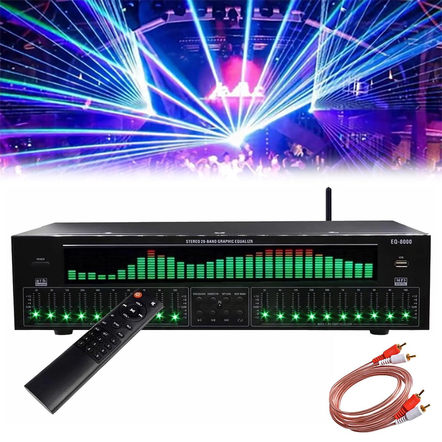 VILA SMO Audio Equalizer, Graphic Equalizer Hifi, 12 Rhythm Patterns, Double 10 -segment Independent Tuning, for Recording Studio