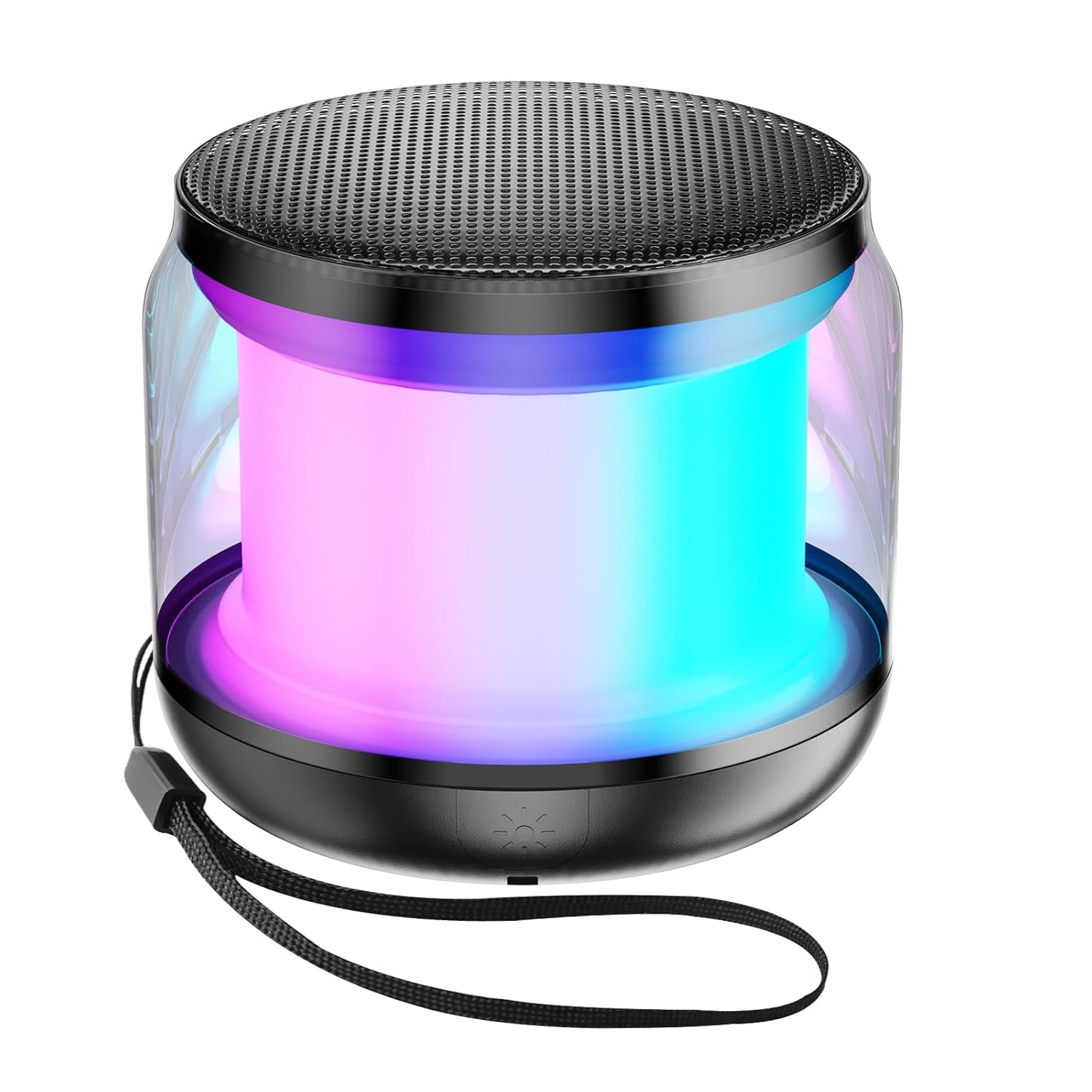Mini Portable Bluetooth Speakers Wireless TWS Pairing Small Bluetooth Speaker with Lights and Lanyard Gifts for Women Girls