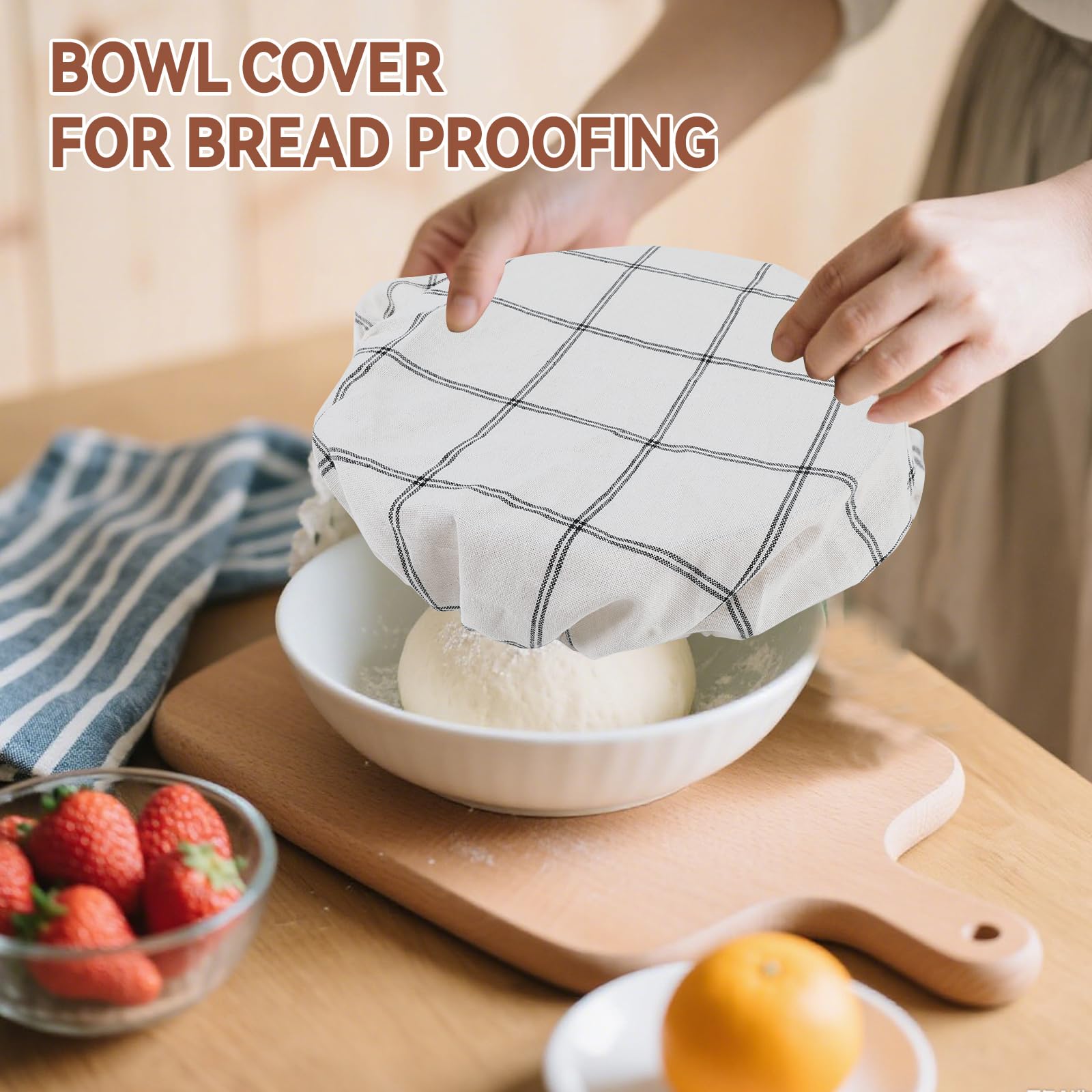 Set completo di cestini per lievitazione del pane, kit completo con 4 sacchetti per il pane, 4 coperchi per ciotole, 1 lama per segnare e accessori, lavabile e riutilizzabile per gli appassionati di