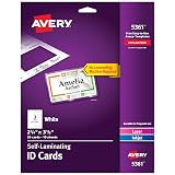 Avery Customizable Self-Laminating ID Cards, 2.25" x 3.5", White Printable Inserts, 30 Laminated ID Cards (5361) – view 1