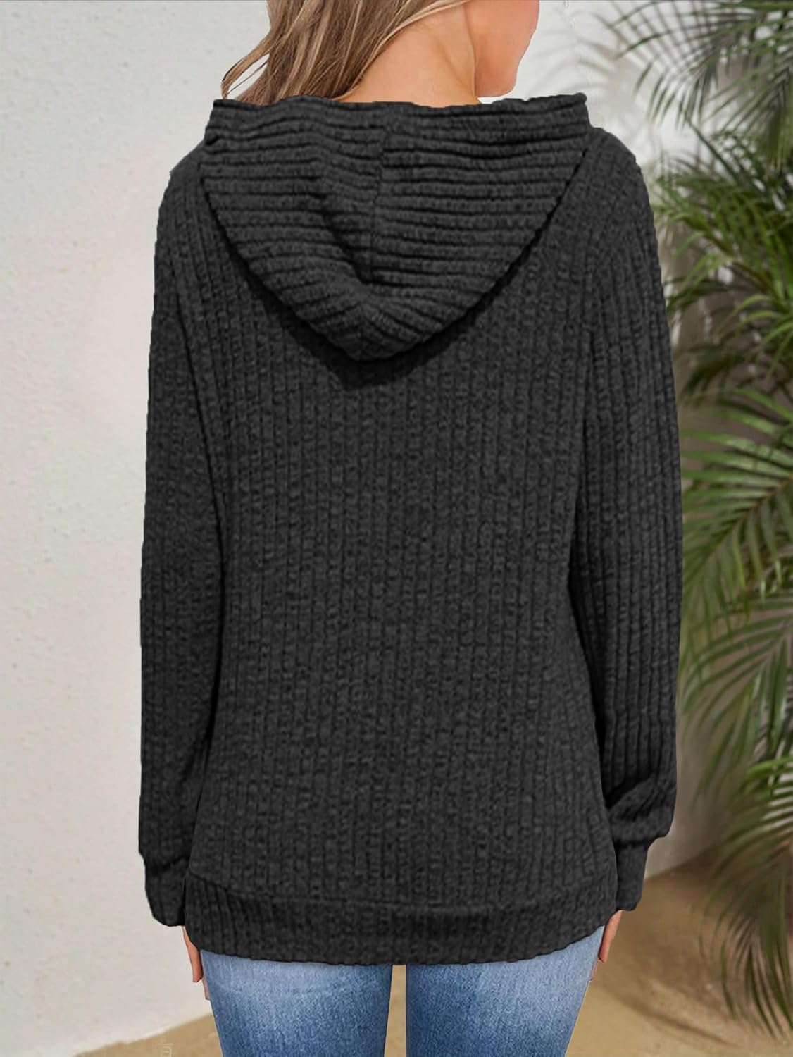 Women’s Casual Hoodies Shirts Long Sleeve Lightweight Fall Pullover Tops Solid Velvet Loose Sweatshirt with Pockets - Image 5