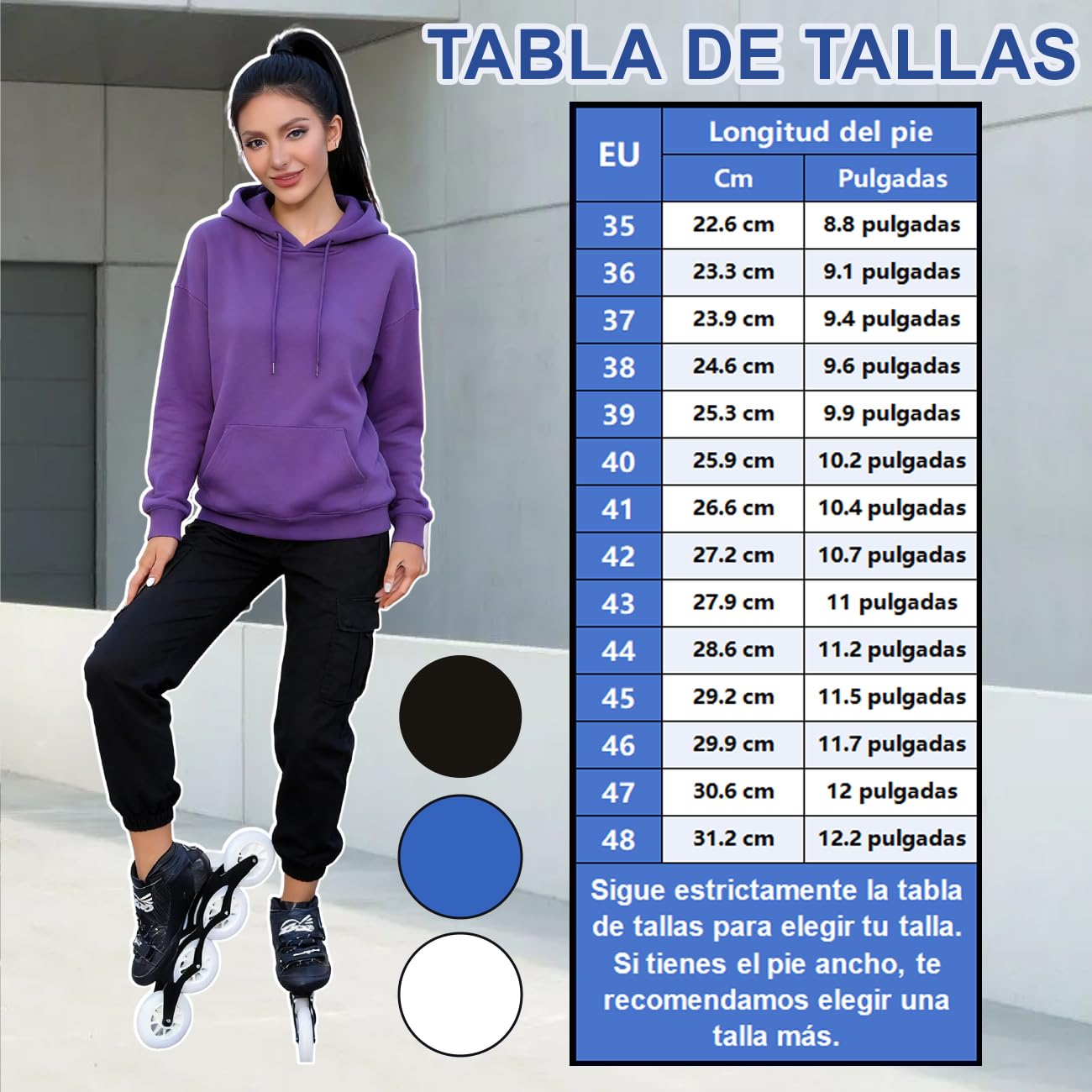 Patines 4 Ruedas Adulto Chasis De Aluminio Hombres Y Mujeres Fibra De Carbono Patines En Linea Adulto para Exteriores UnisexWhite,EU 40/25.9 cm