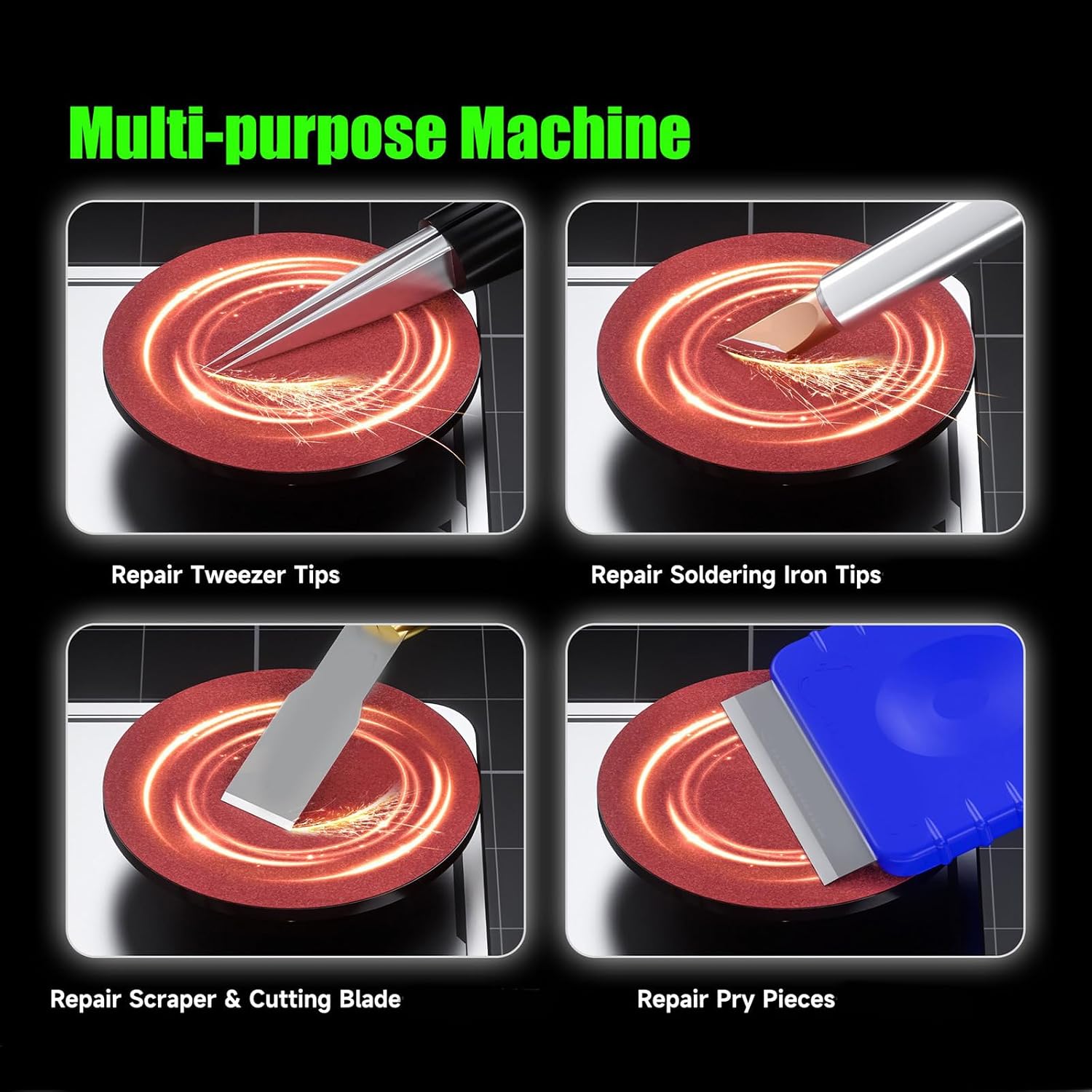 Type-C Rechargeable Detail Grinder, Grinding Machine for Small Repair Parts, with Rotary Control Knob and 5 Cm Sanding Disc
