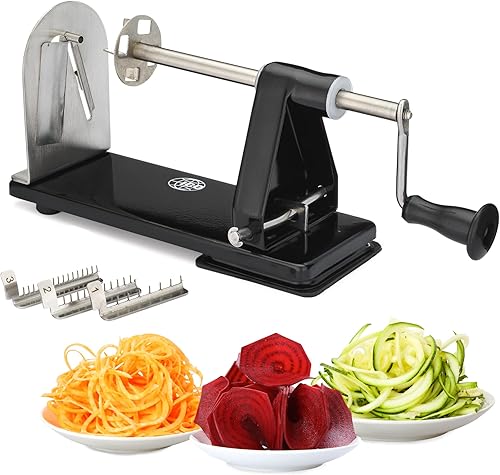 Impeccable Culinary Objects ICO Spiralizer vegetal de metal de 2 hojas negro Negro Impeccable Culinary Objects ICO Spiralizer vegetal de metal de 2 hojas negro Negro